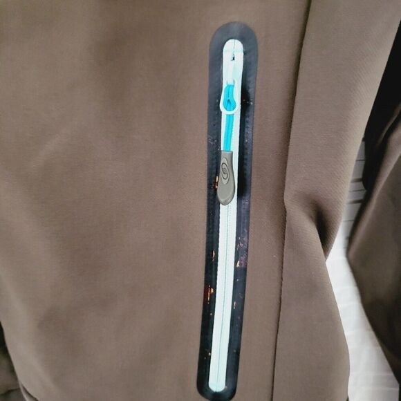 Salomon Soft Shell Jacket Wind/Water Resistant Brown w/ Aqua Trim Women's M - Picture 10 of 15